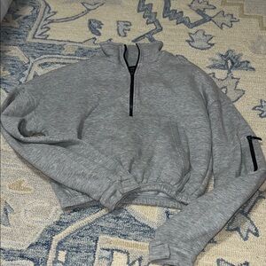 Cropped quarter zip sweatshirt